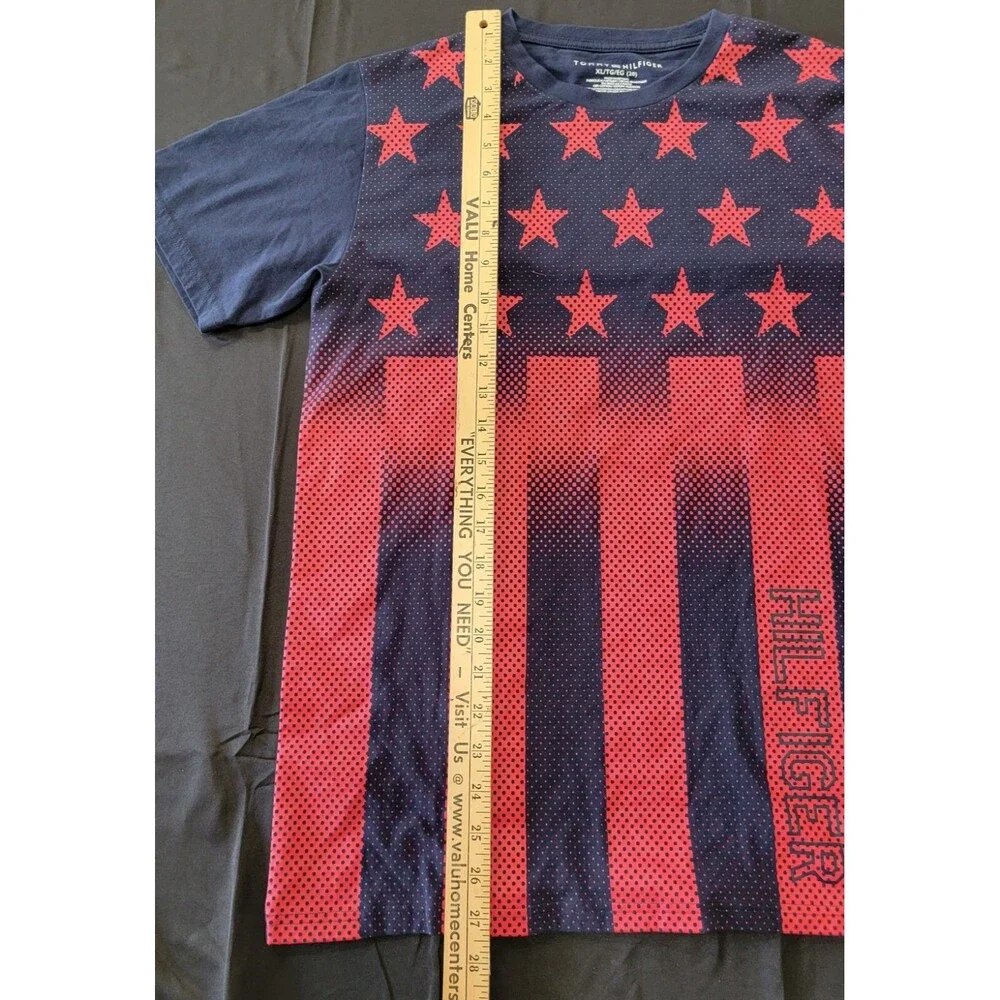 Tommy Hilfiger Boys T-Shirt Short Sleeve Blue Red American Patriotic XL 20 NWT